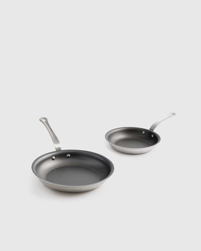 No Color 5-Ply Stainless Steel Nonstick Cookware: 2-Piece Frying Pan Set: 8" & 10"