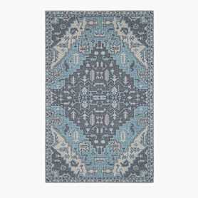 Aida Tufted Wool Rug - 5-x8- Dusty Blue Multi 1