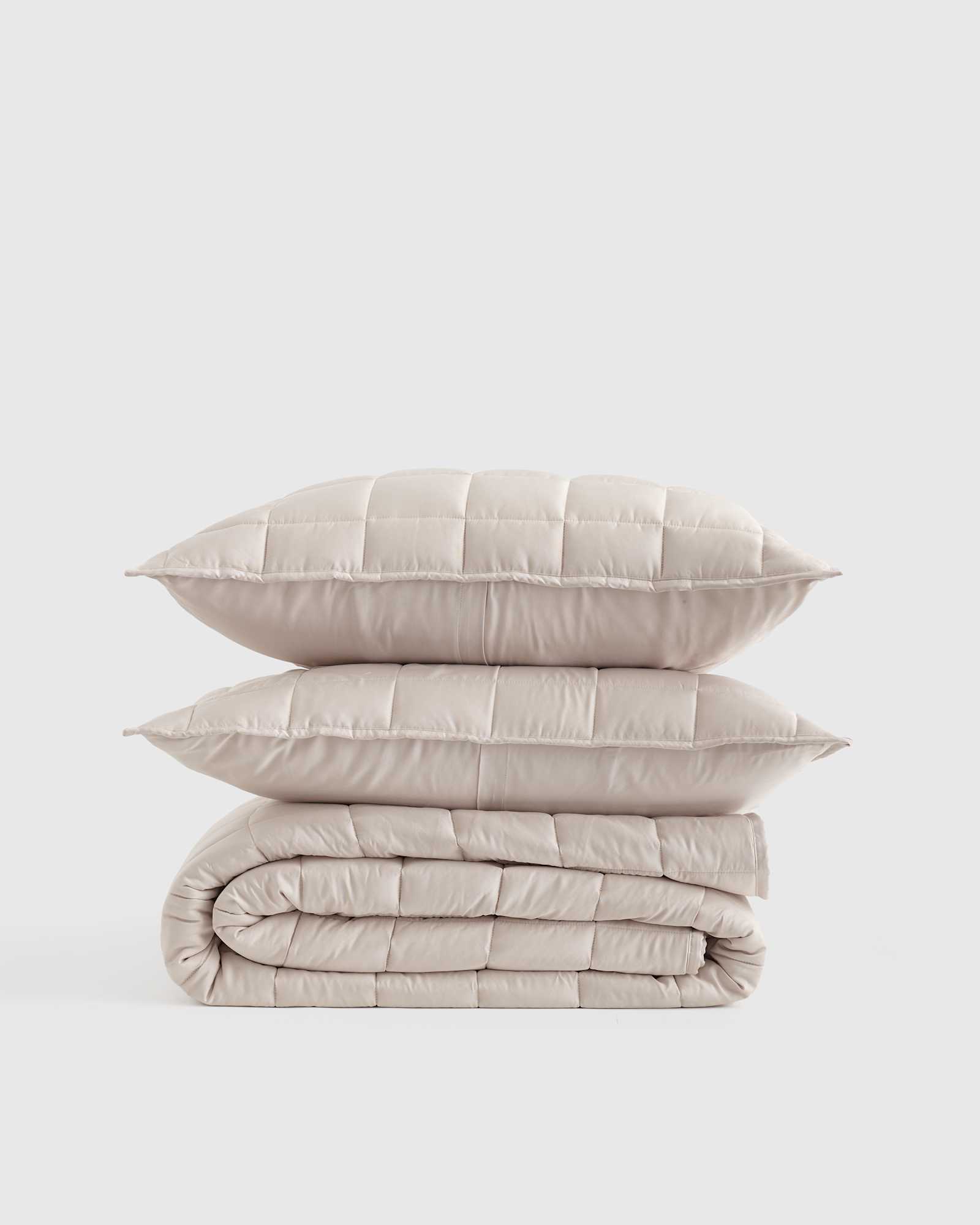 BAMBOO QUILT SET 177476 SAND