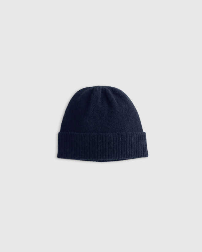 True Navy Washable Cashmere Beanie