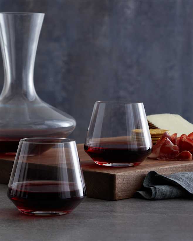 No Color Pure Stemless Red Wine Glass (Set of 6)