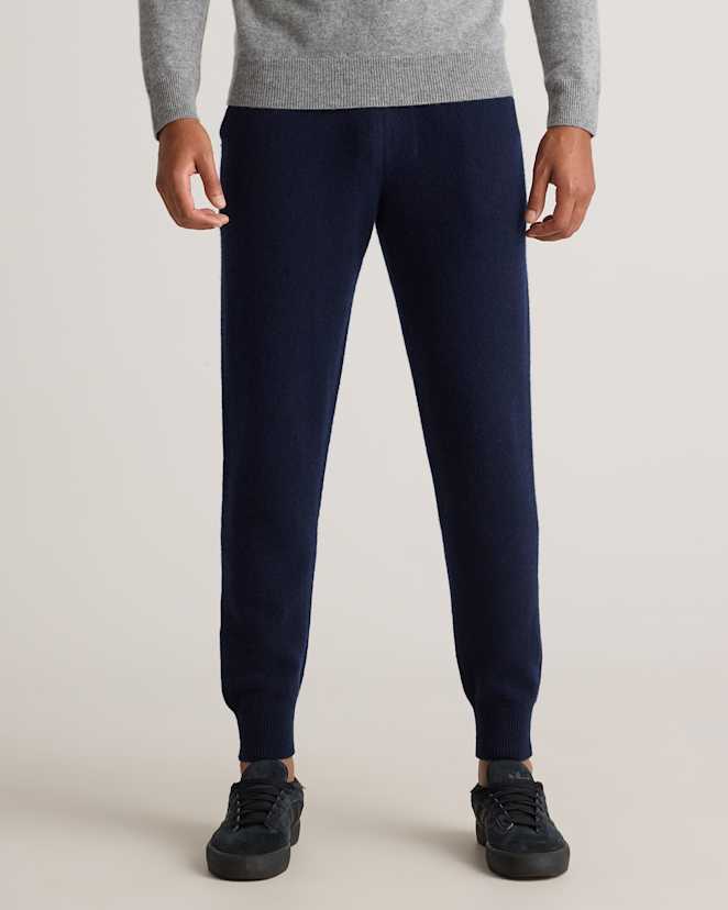 True Navy Mongolian Cashmere Jogger