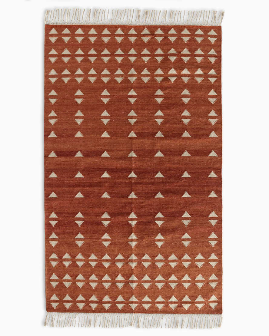 Brick Shay Wool Kilim Rug
