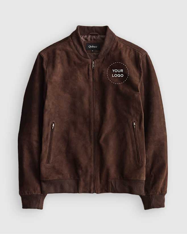 Espresso 100% Suede Bomber Jacket