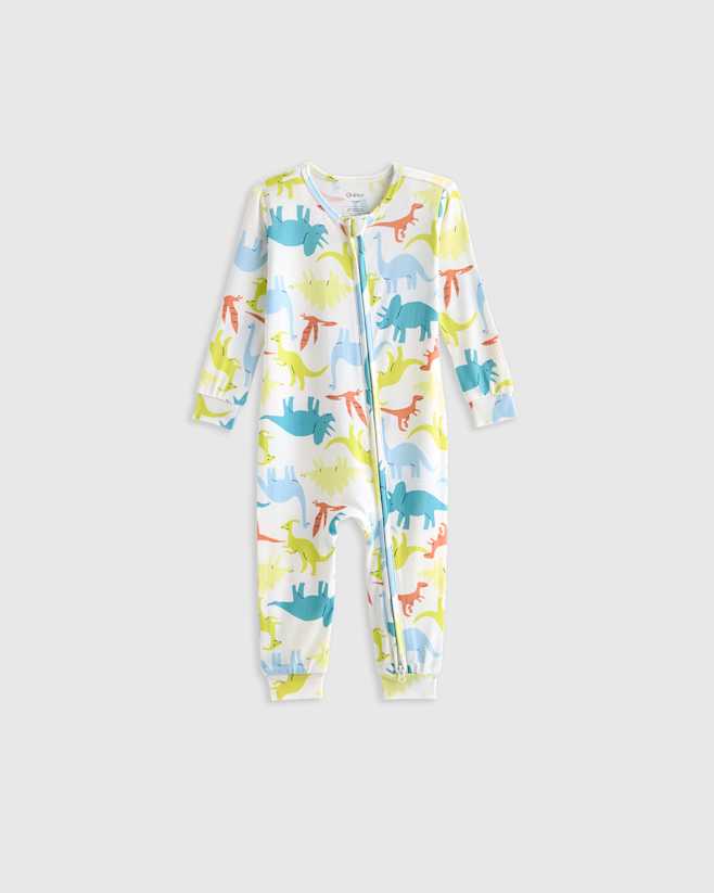 Colorful Dinos Bamboo One Piece Pajama