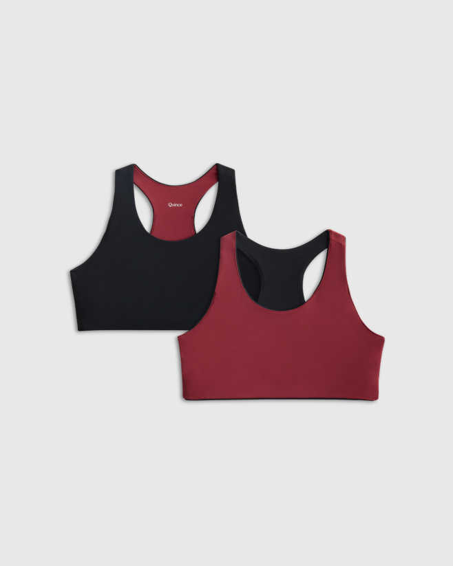 Black/Merlot Ultra-Form Reversible Racerback Bra 2-Pack