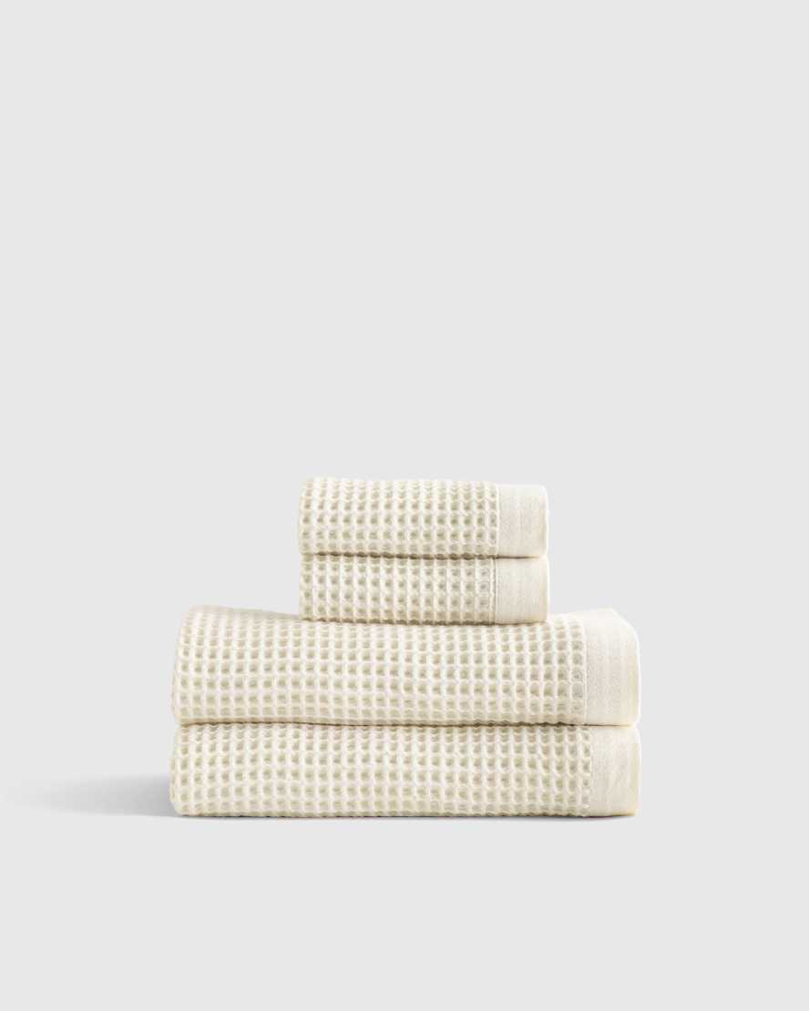 Ivory Organic Turkish Waffle Bath Towel Bundle