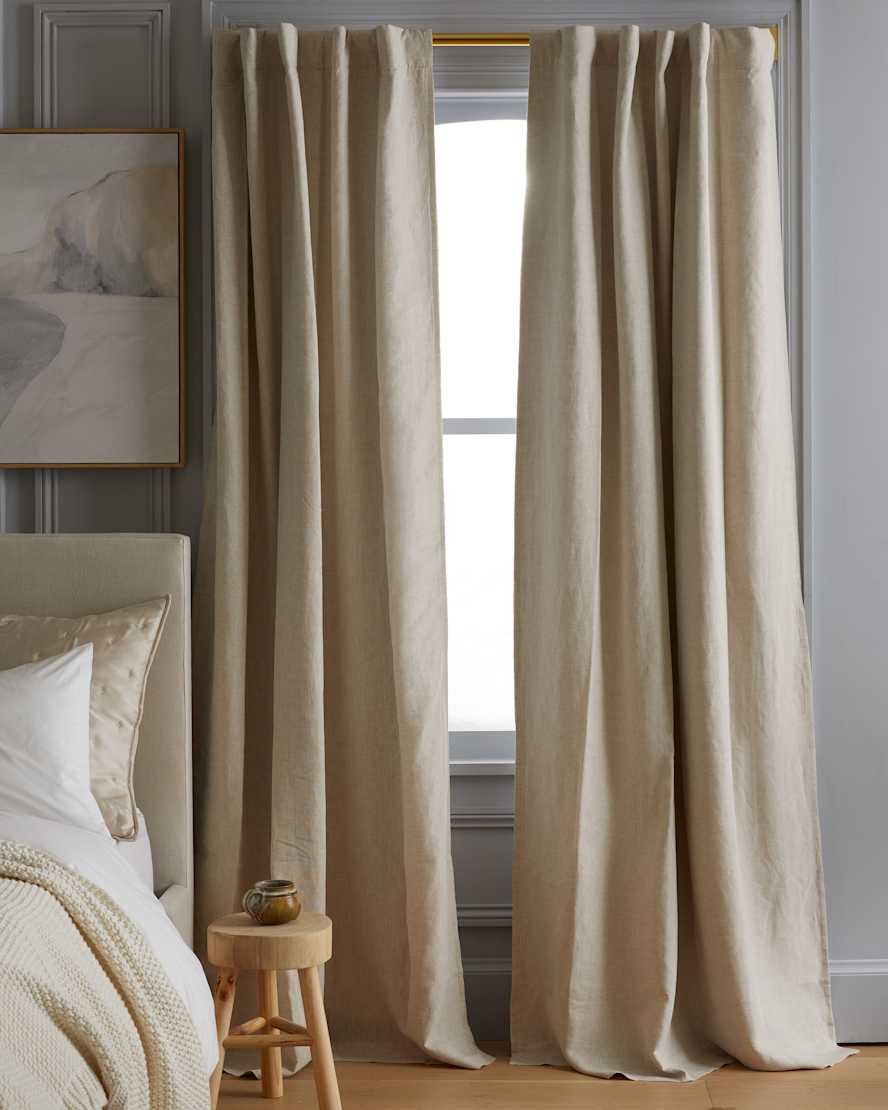 Flax European Linen Room Darkening Curtain